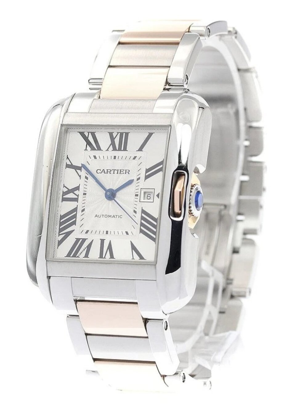CARTIER Tank Anglaise  Date Silver Dial Automatic Men's Watch_808730